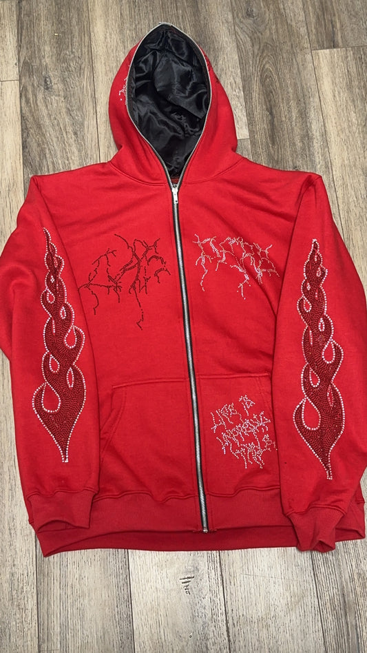 Caspers Full zip up hoodie (RED)